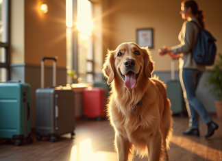 Où placer mon chien pendant mes vacances : meilleures options et solutions Chien golden retriever accueilli dans pension pour chiens ensoleillée