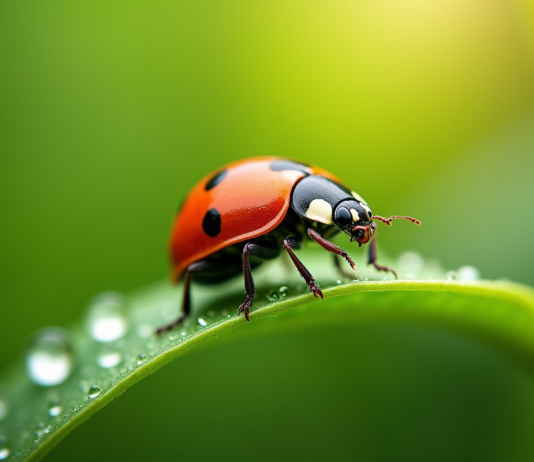 Ces espèces de coccinelles sont-elles vraiment venimeuses ? Coccinelle rouge sur une feuille verte brillante