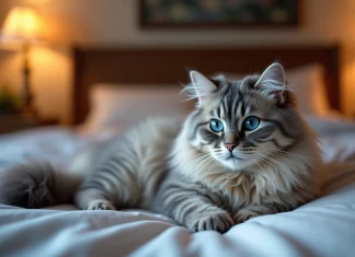 Comment choyer votre chat gris aux yeux bleus