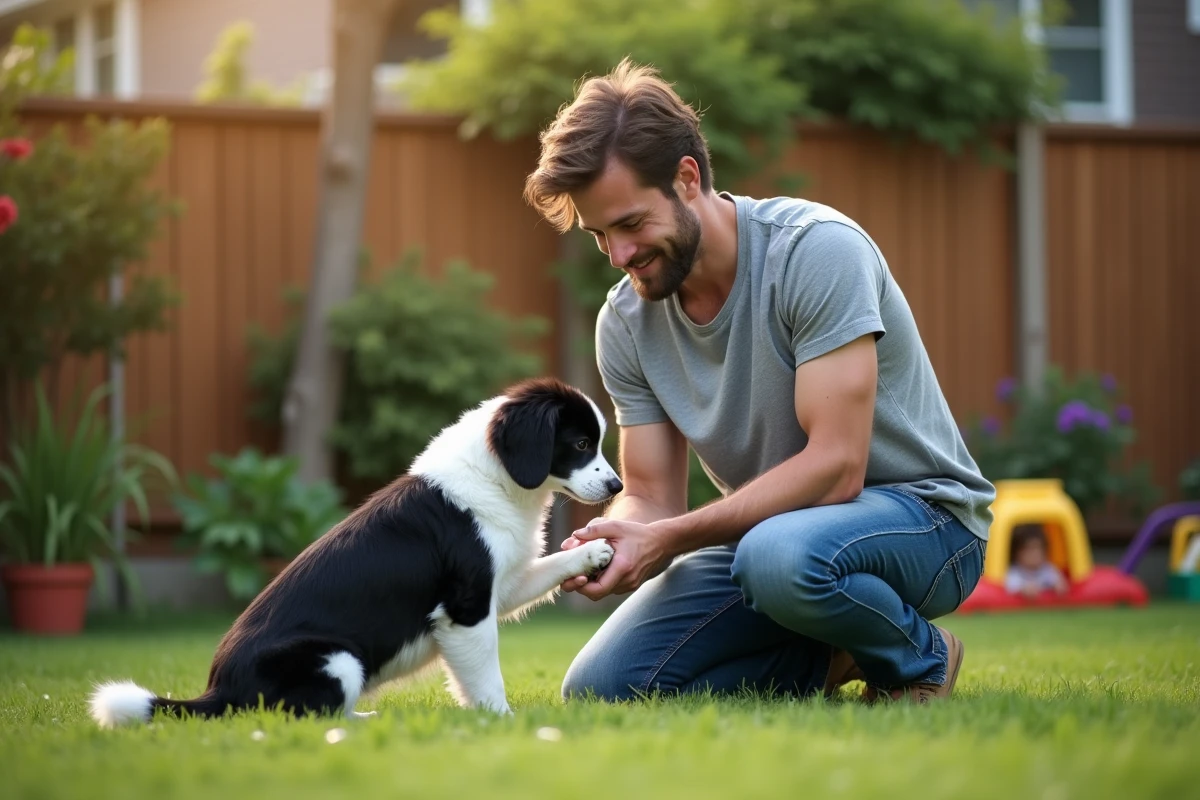 Jeune propriétaire observant la repousse de l
