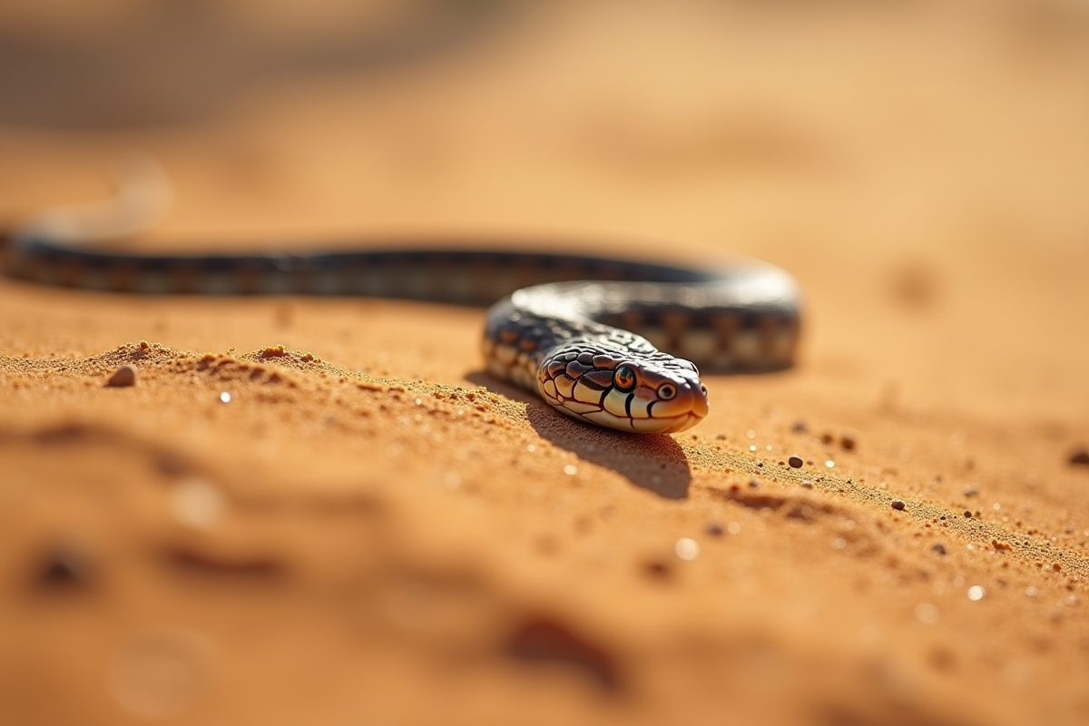 Gros plan d un serpent sur le sable chaud du desert
